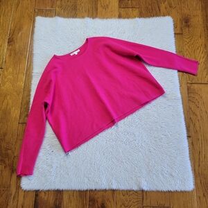 Maje Boxy Crop Sweater Women's 1 / Small Fuchsia Pink Viscose Blend